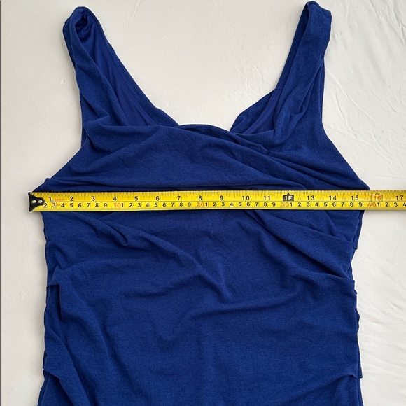 Express blue ruched stretch modal blend sleeveless top - Picture 5 of 10